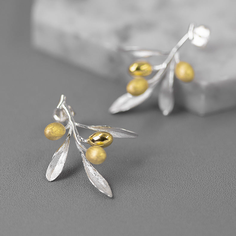 Olive Branch Stud Earrings