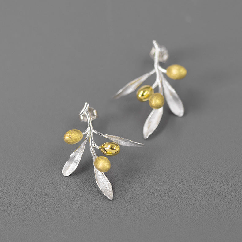 Olive Branch Stud Earrings