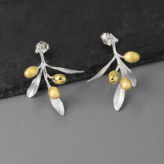 Olive Branch Stud Earrings
