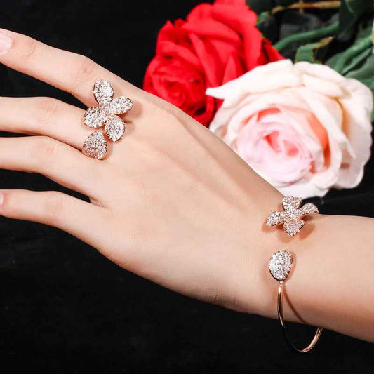 Adjustable Two-piece Bracelet And Ring