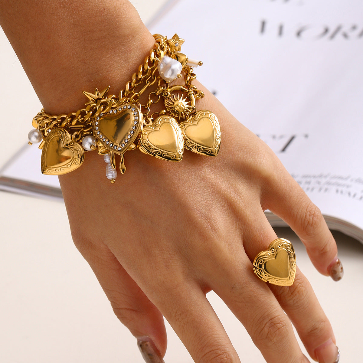Love Pearl Bow Bracelet